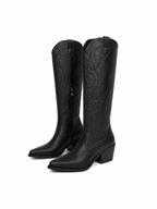 Bottes Western Hautes Brodées Femme Romane