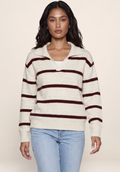 Pull Rayé Col Polo Femme Océane