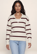 Pull Rayé Col Polo Femme Océane