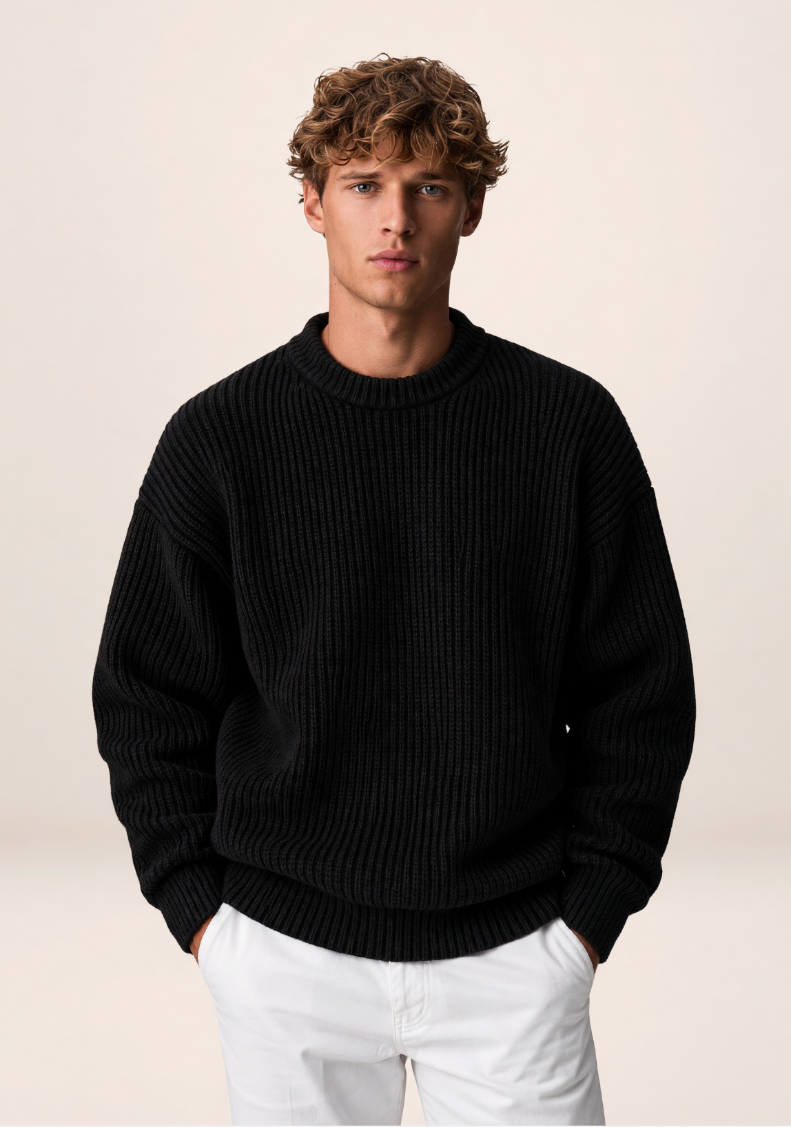 Pull Grosse Maille Col Rond Homme Bruno