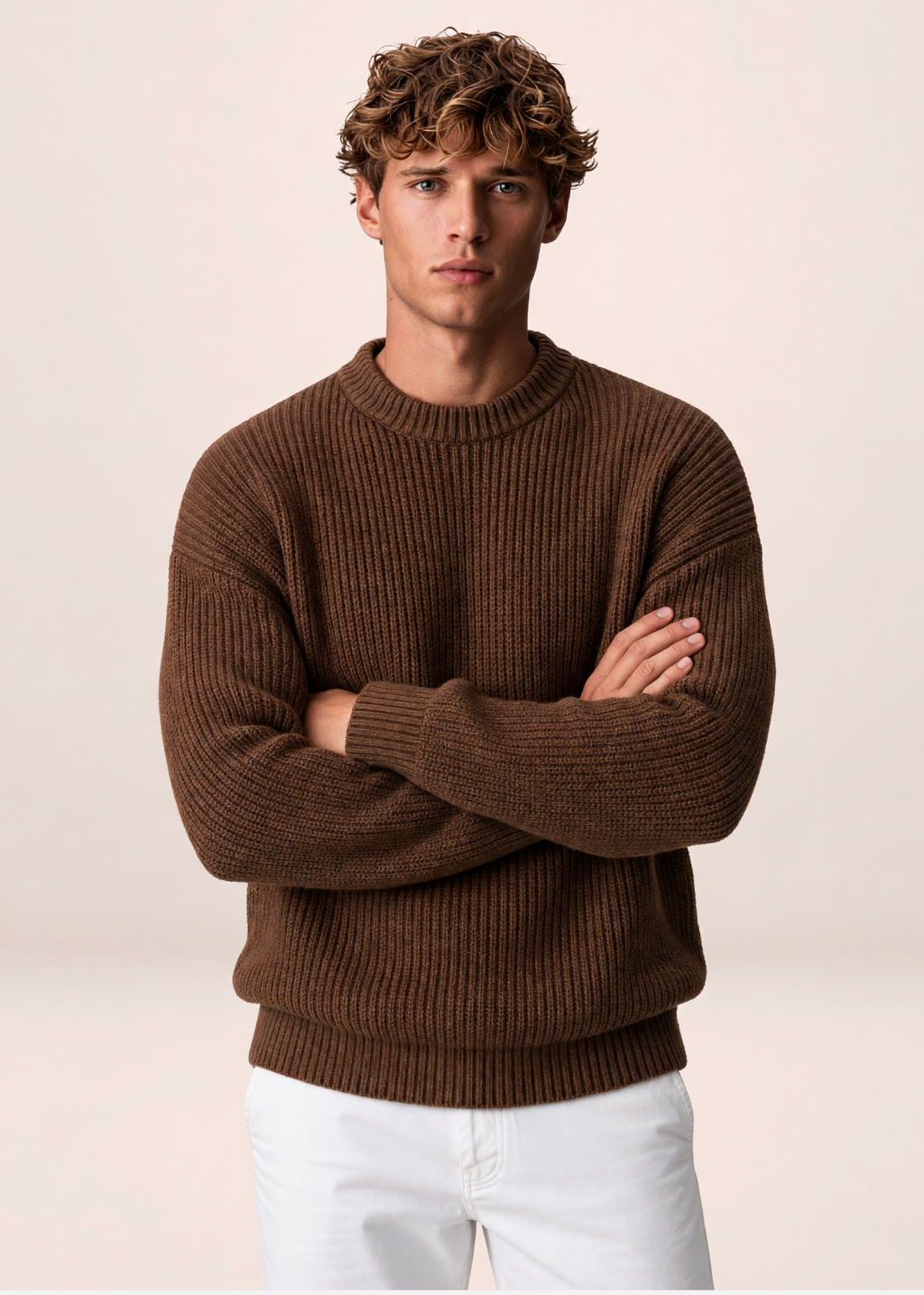 Pull Grosse Maille Col Rond Homme Bruno