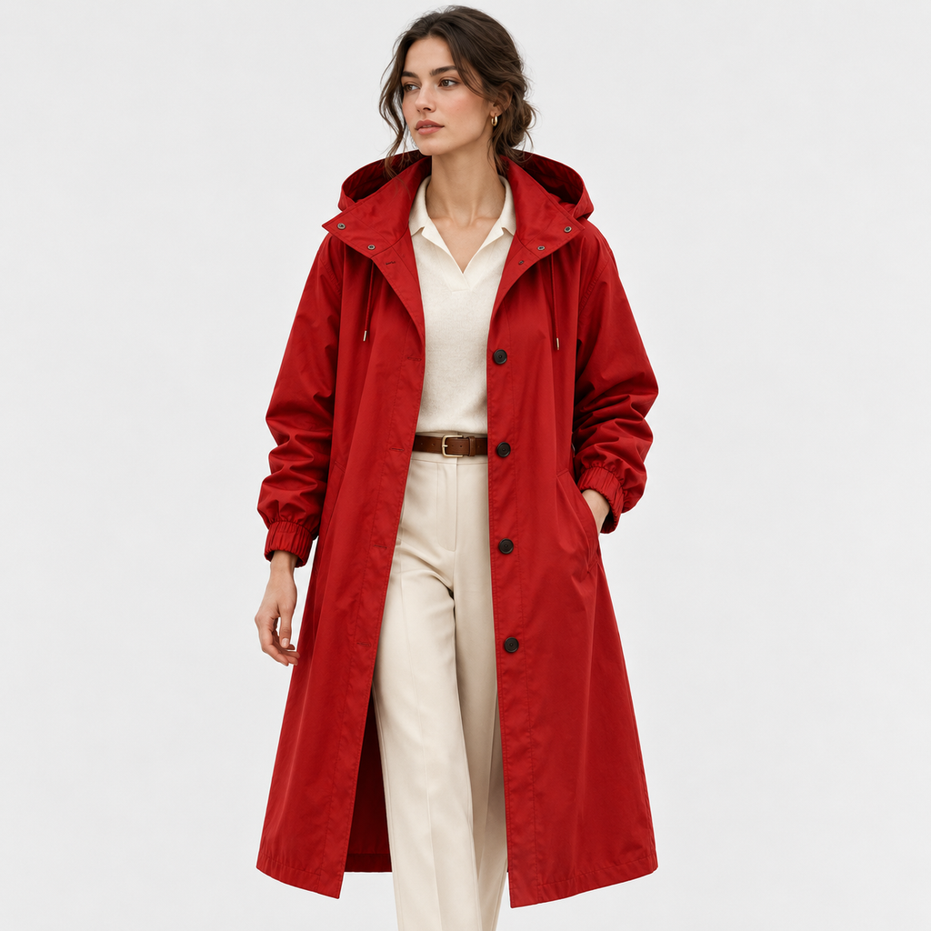 Imperméable Long à Capuche Femme Léa