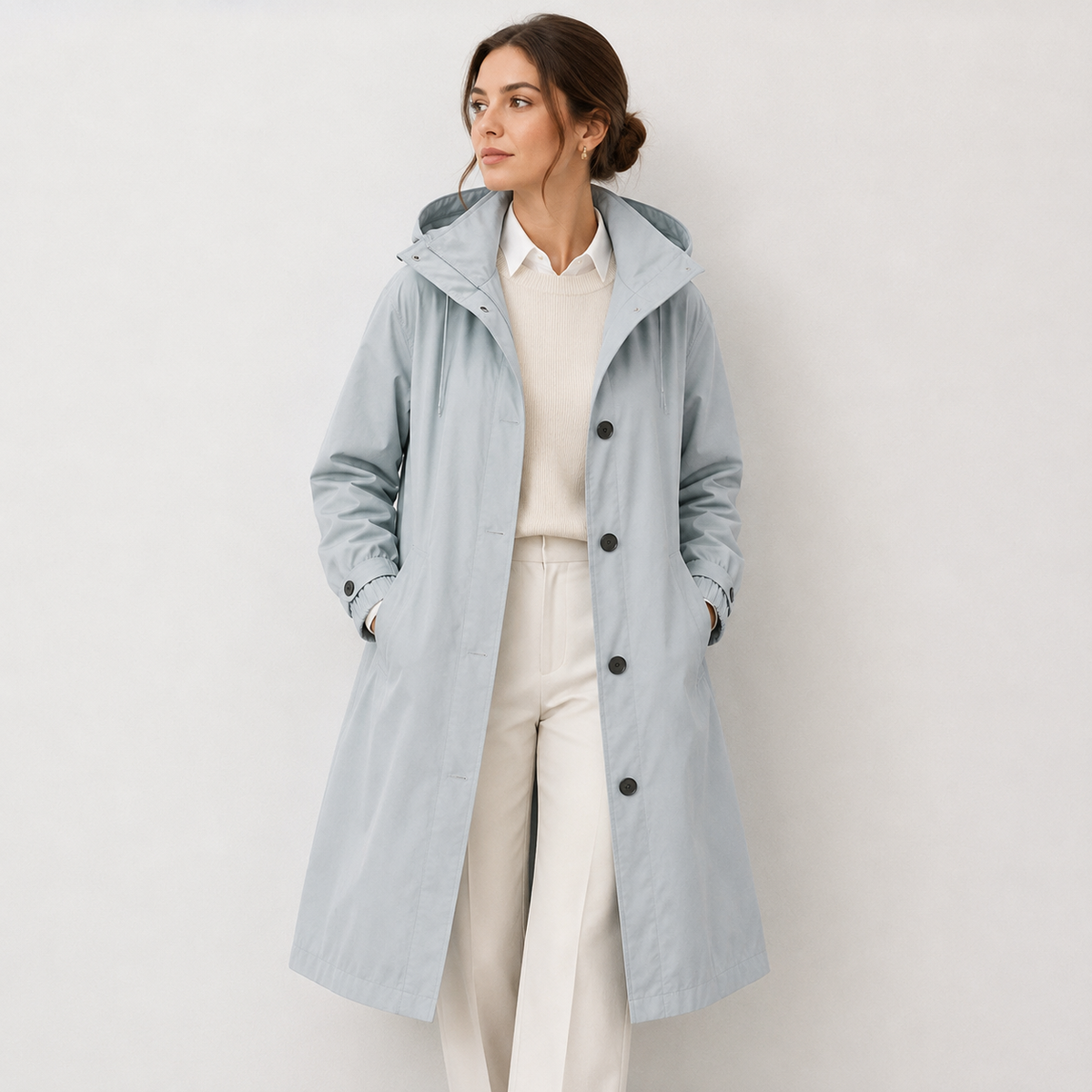 Imperméable Long à Capuche Femme Léa