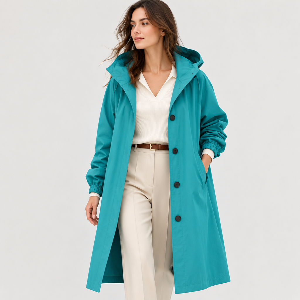 Imperméable Long à Capuche Femme Léa