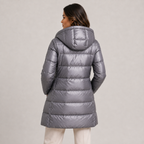 Doudoune Longue Brillante à Capuche Femme Chloé