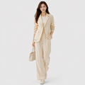 Tailleur Pantalon Beige Femme Hélène