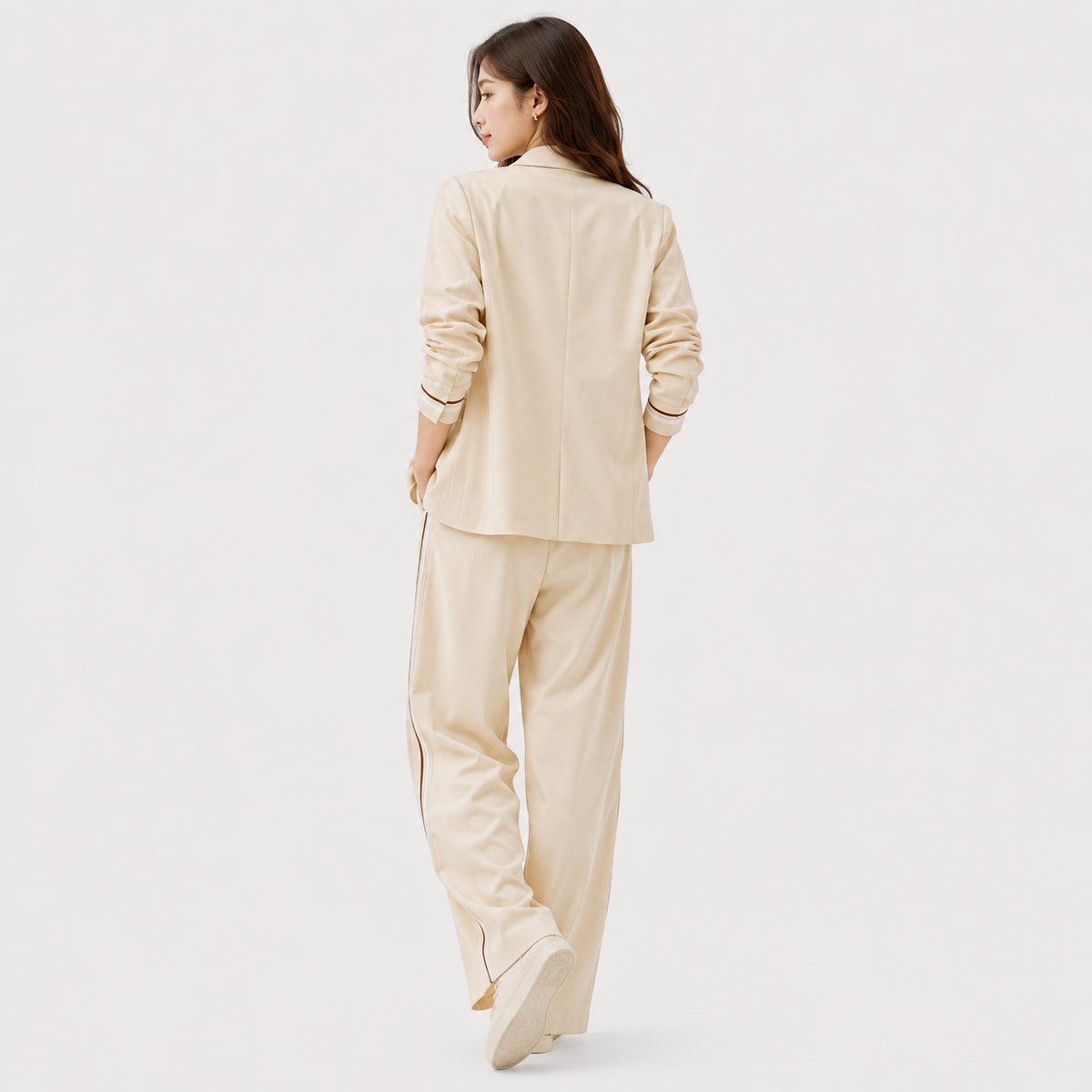 Tailleur Pantalon Beige Femme Hélène