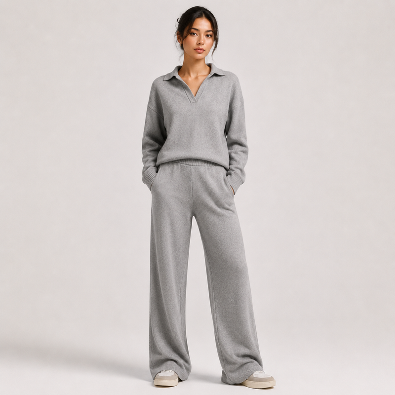 Ensemble en Maille Pull et Pantalon Large Femme Élise