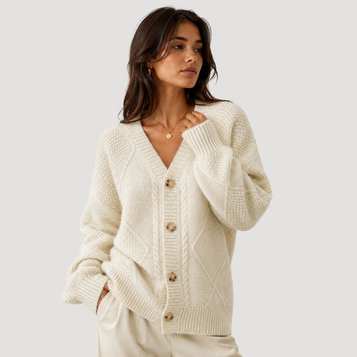 Gilet Col V en Maille Femme Agathe