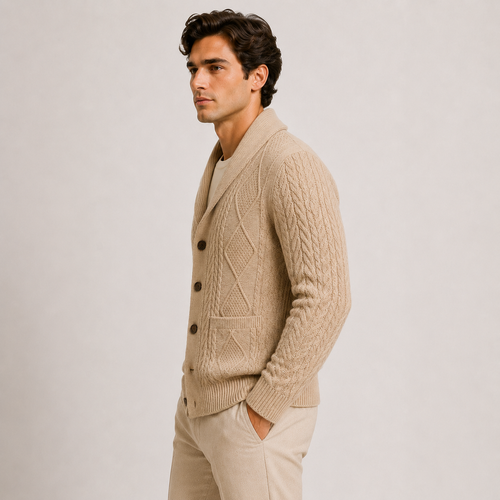 Cardigan Col Châle Torsadé Homme Arthur