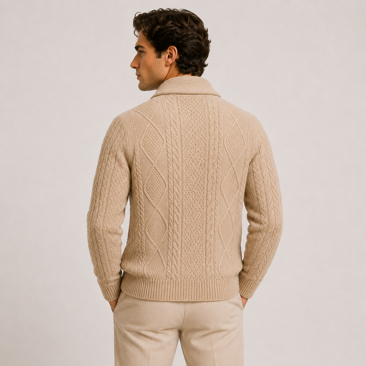 Cardigan Col Châle Torsadé Homme Arthur