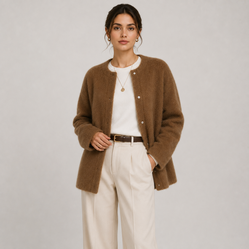 Gilet Court en Maille Col Rond Femme Manon