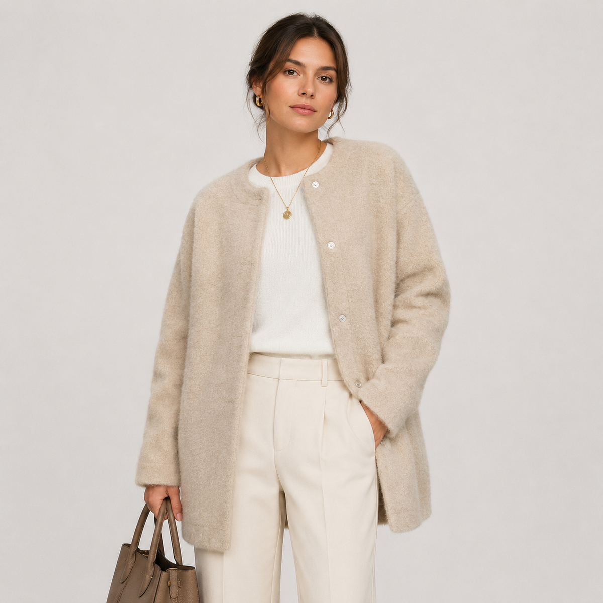 Gilet Court en Maille Col Rond Femme Manon