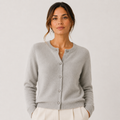 Gilet Court Col Rond en Maille Femme Iris