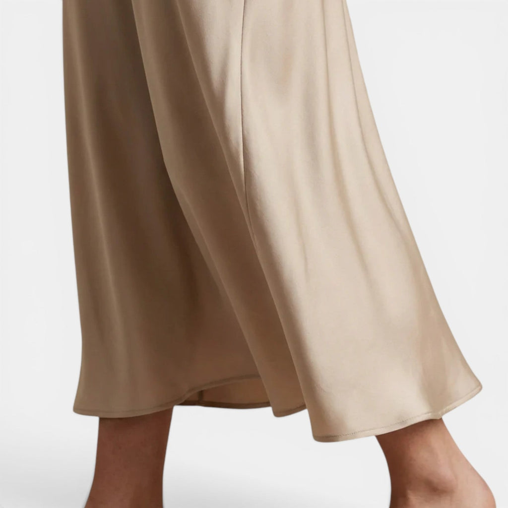 Jupe Satinée Midi Taille Haute Femme Céline