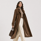 Trench Long en Suédine Ceinturé Femme Juliette
