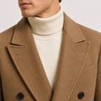 Manteau Long Croisé Effet Laine Homme Édouard