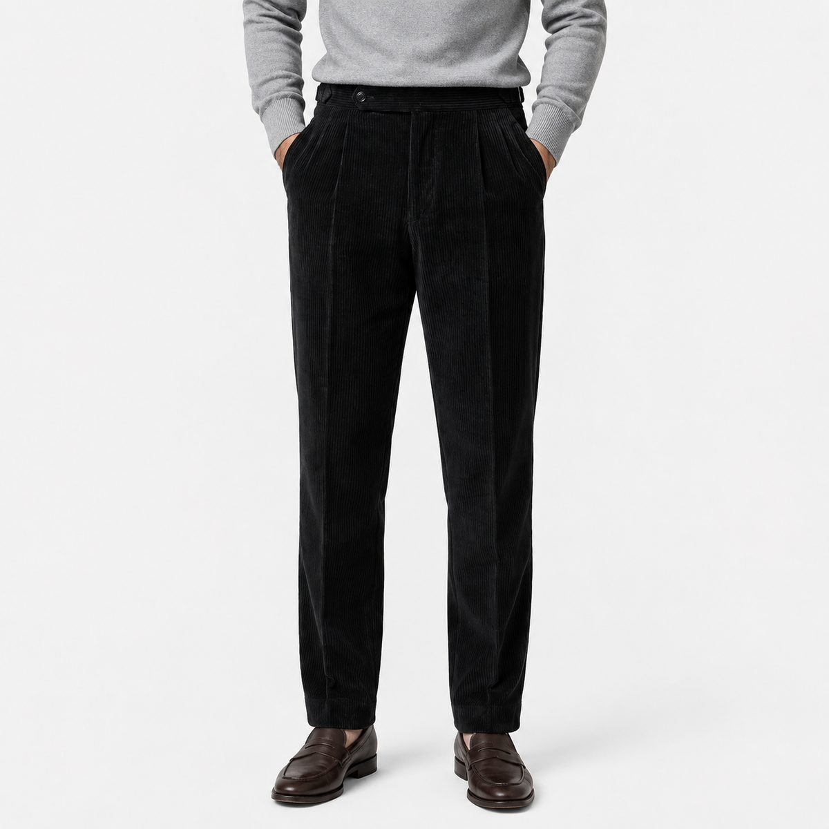 Pantalon Velours Côtelé à Pinces Homme Simon
