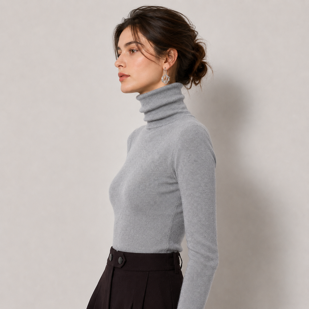 Sous Pull Col Roulé Effet Cachemire Femme Mathilde