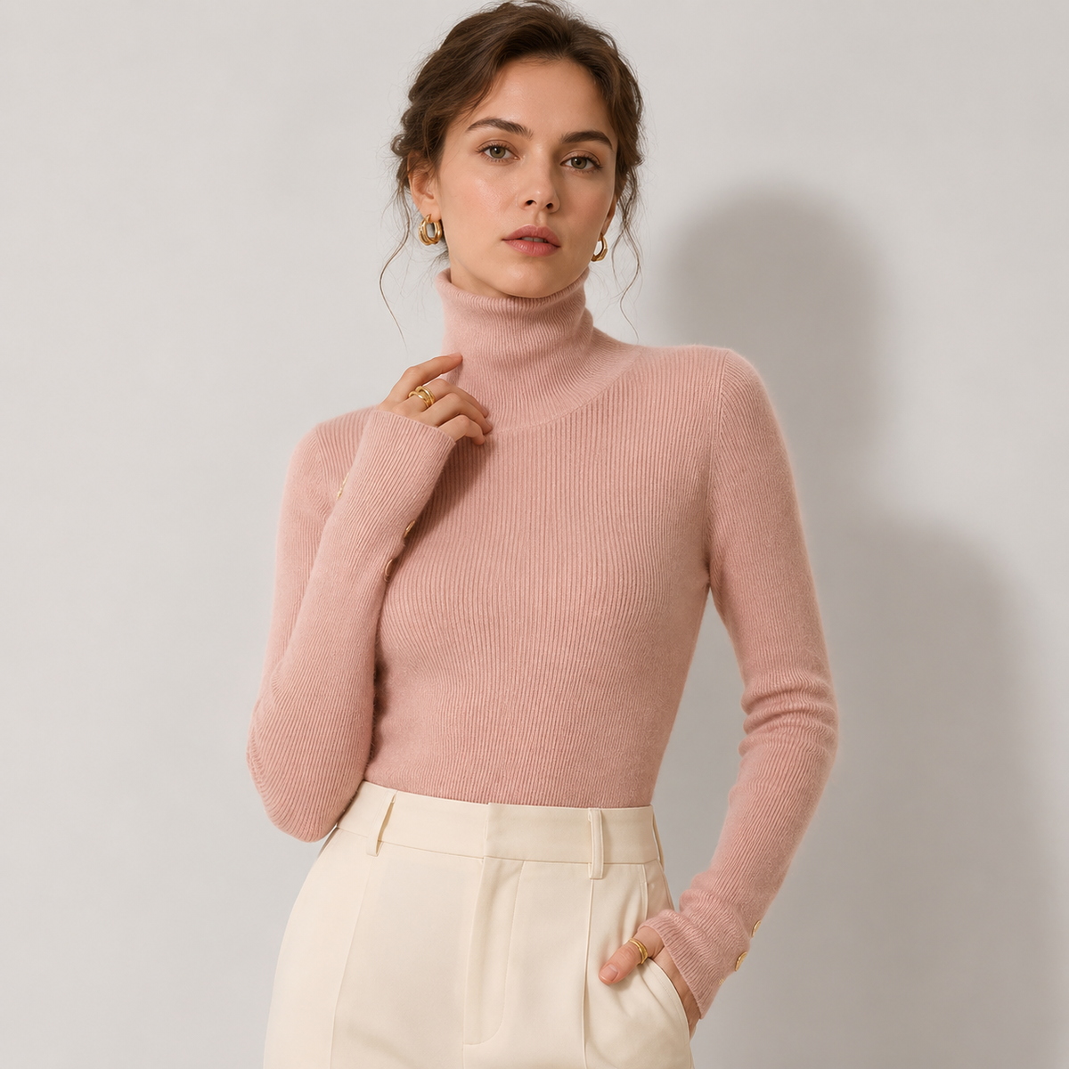 Sous Pull Col Roulé Effet Cachemire Femme Mathilde