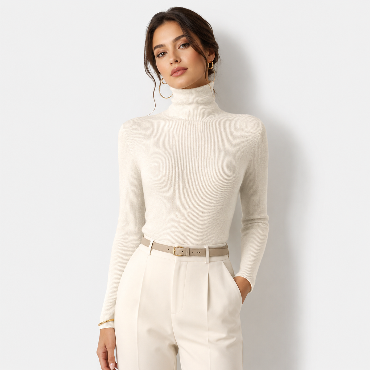Sous Pull Col Roulé Effet Cachemire Femme Mathilde