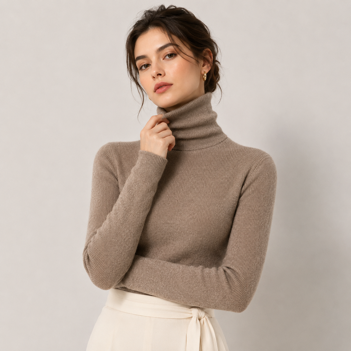 Sous Pull Col Roulé Effet Cachemire Femme Mathilde
