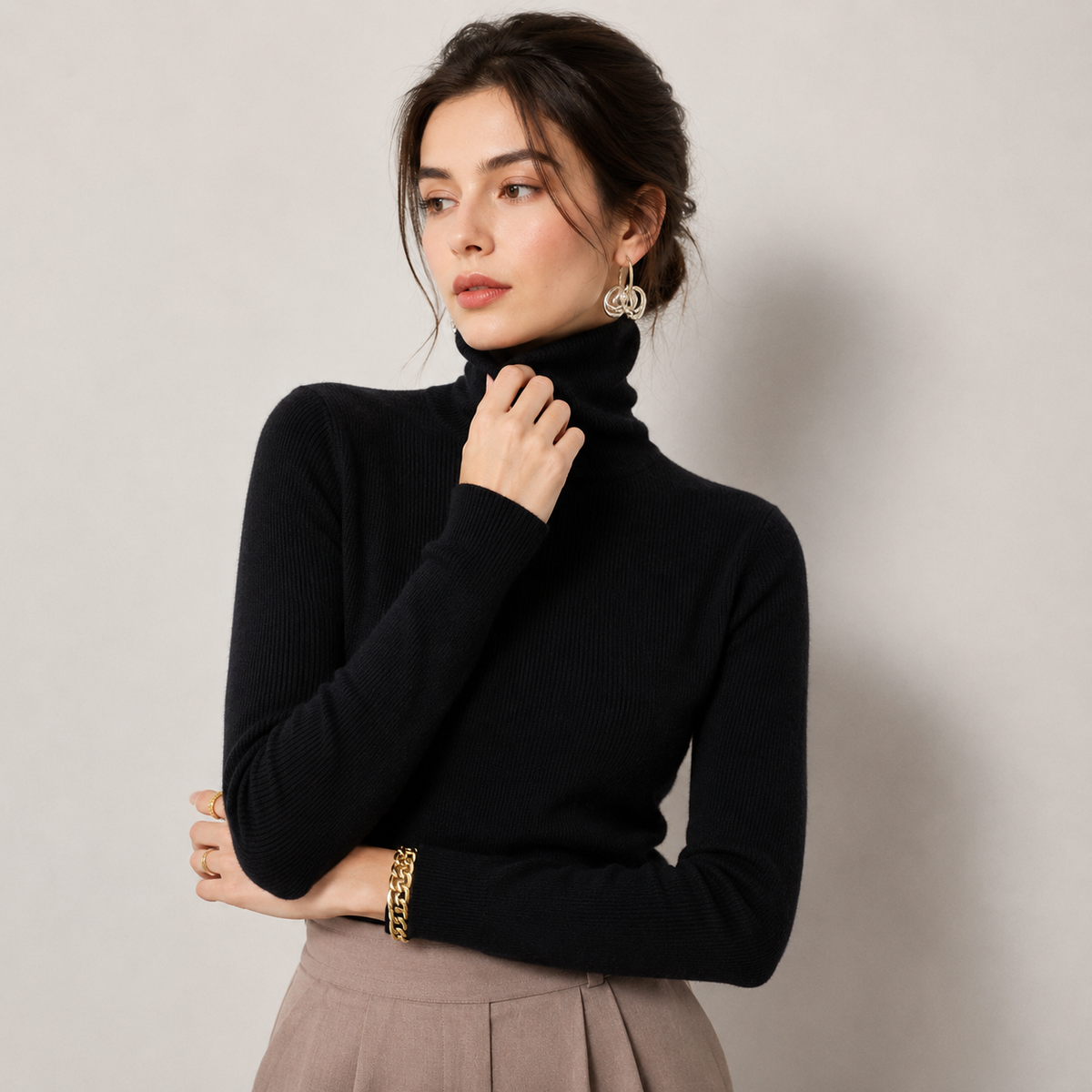 Sous Pull Col Roulé Effet Cachemire Femme Mathilde