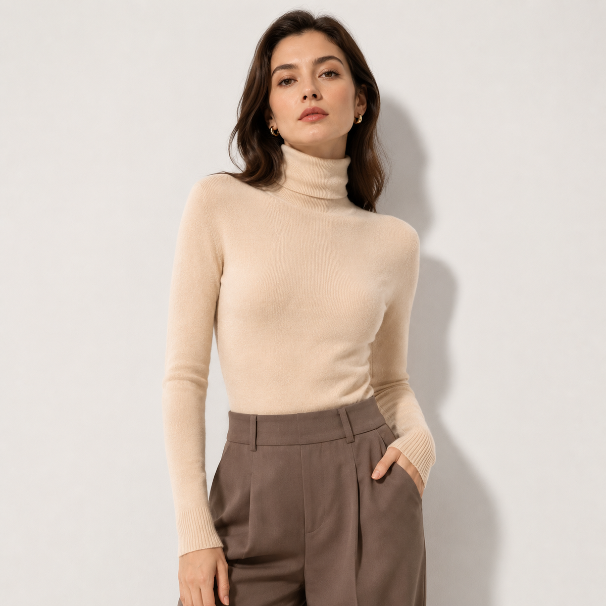 Sous Pull Col Roulé Effet Cachemire Femme Mathilde