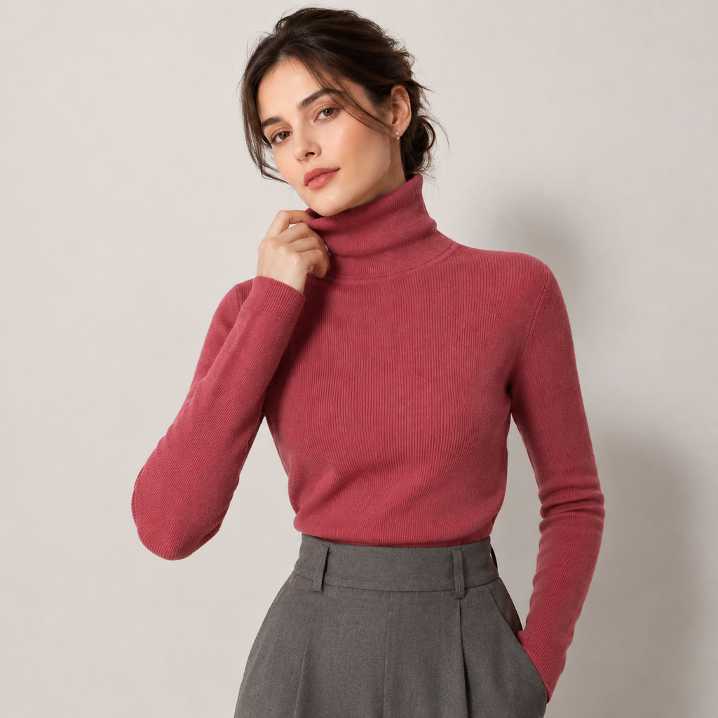 Sous Pull Col Roulé Effet Cachemire Femme Mathilde