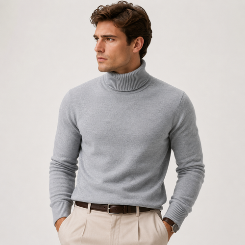 Pull Col Roulé en Maille Homme Baptiste