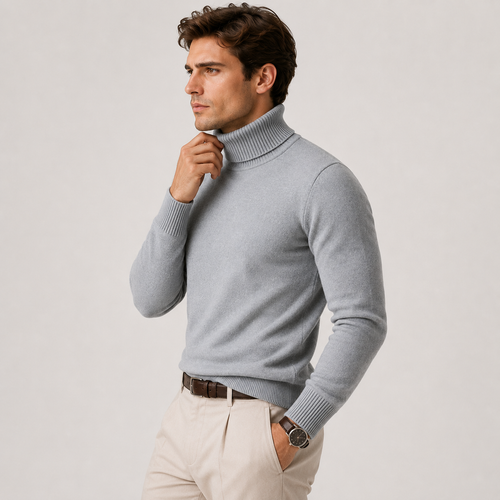 Pull Col Roulé en Maille Homme Baptiste