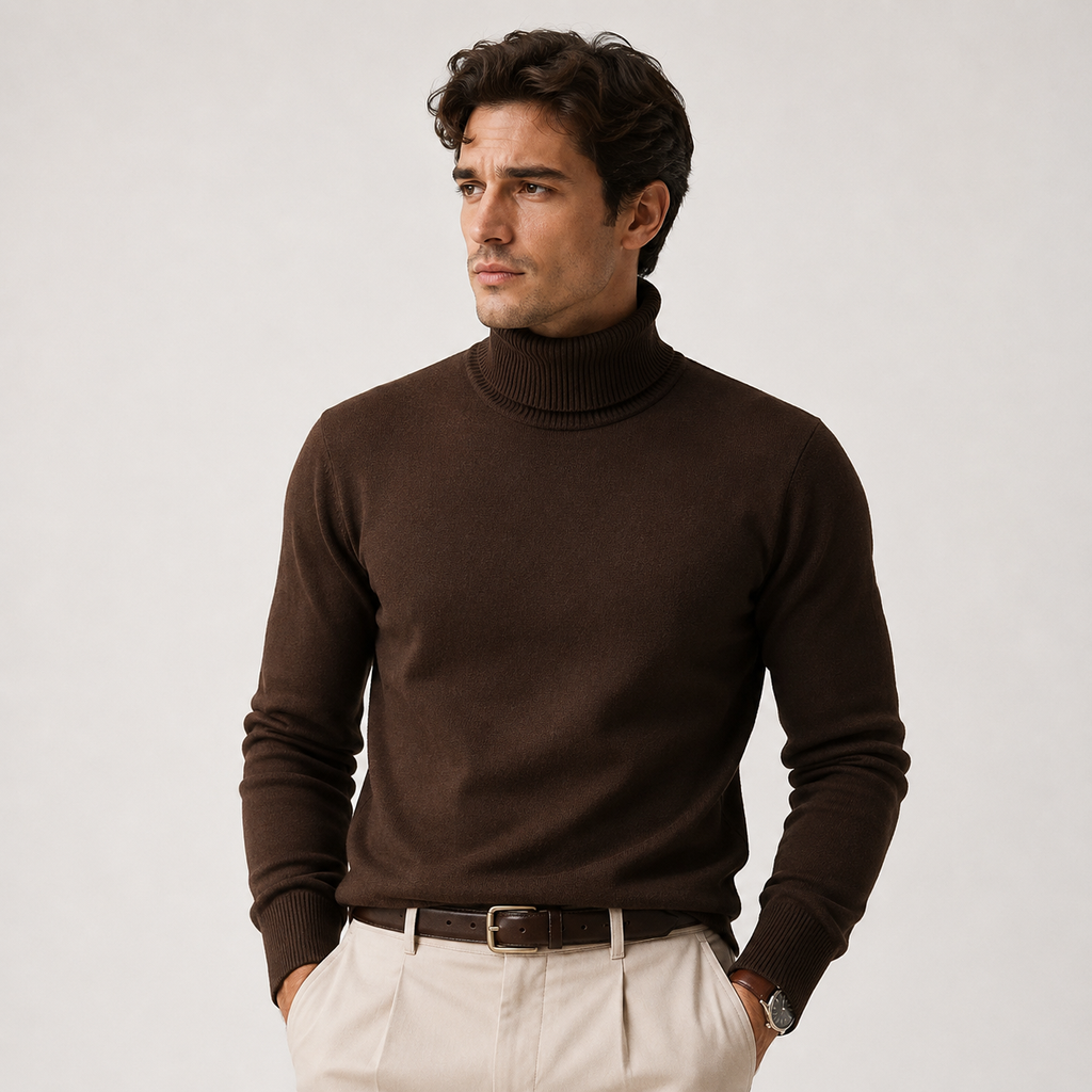 Pull Col Roulé en Maille Homme Baptiste