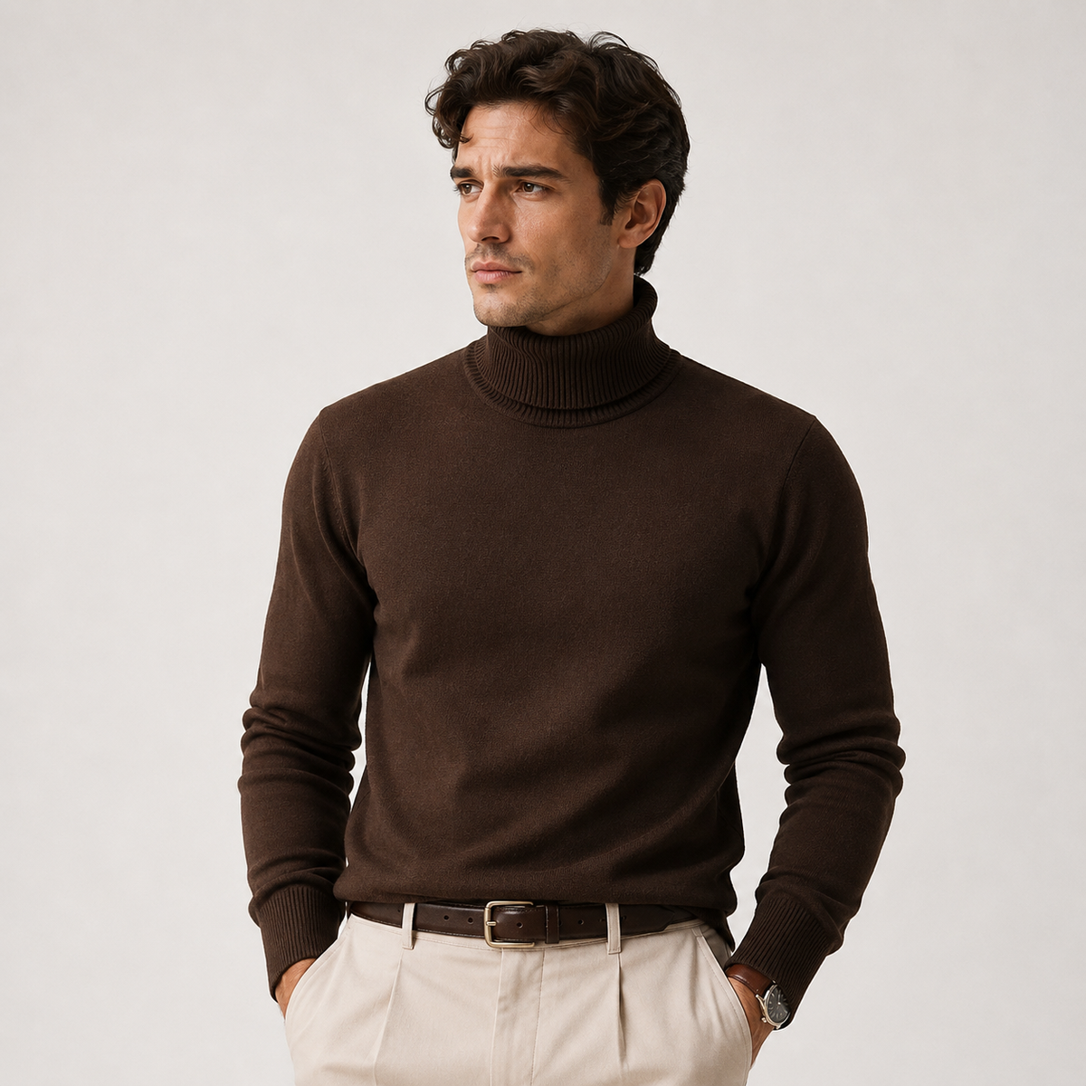 Pull Col Roulé en Maille Homme Baptiste