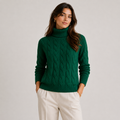 Pull Col Roulé Torsadé Doux en Maille Femme Clémence