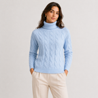 Pull Col Roulé Torsadé Doux en Maille Femme Clémence