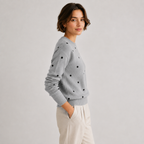 Pull à Pois Col Rond Femme Lucie