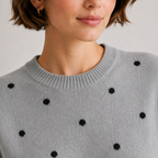 Pull à Pois Col Rond Femme Lucie