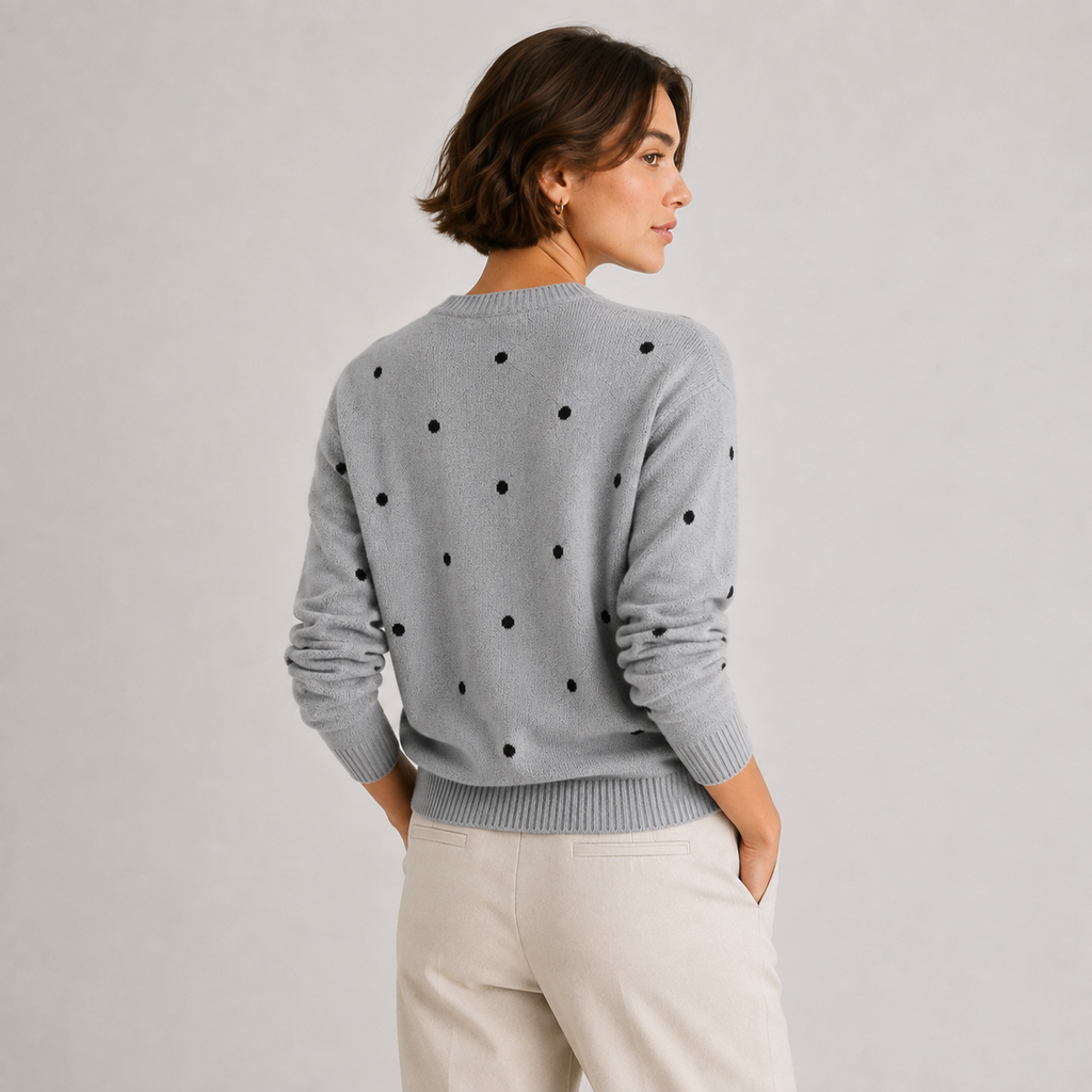 Pull à Pois Col Rond Femme Lucie