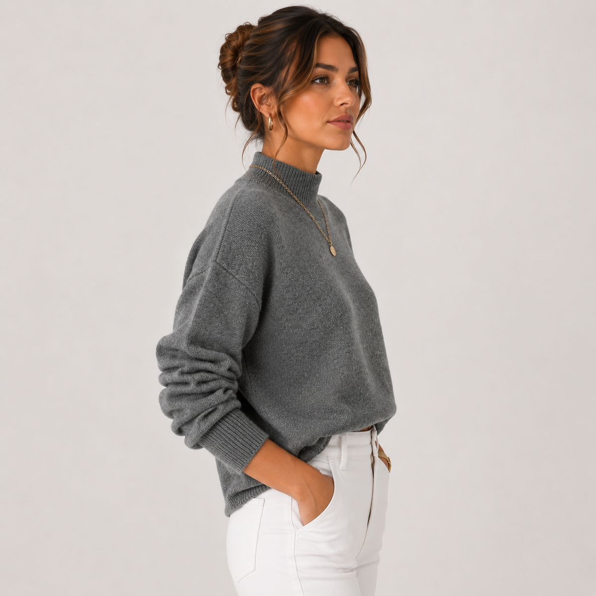 Pull Col Montant en Maille Femme Maëlle