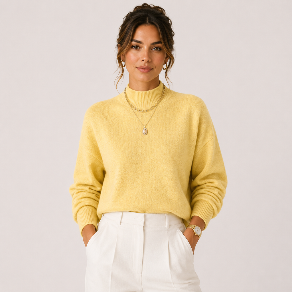 Pull Col Montant en Maille Femme Maëlle