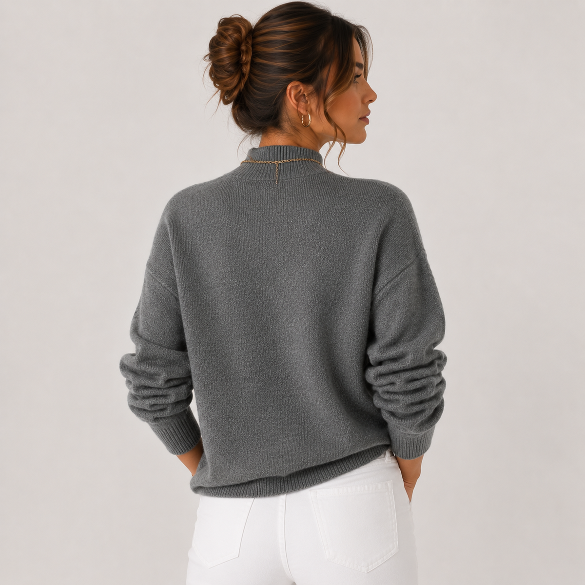 Pull Col Montant en Maille Femme Maëlle
