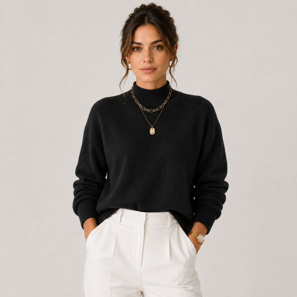 Pull Col Montant en Maille Femme Maëlle