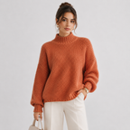 Pull Grosse Maille Col Montant Femme Ambre
