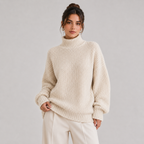 Pull Grosse Maille Col Montant Femme Ambre