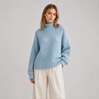 Pull Grosse Maille Col Montant Femme Ambre