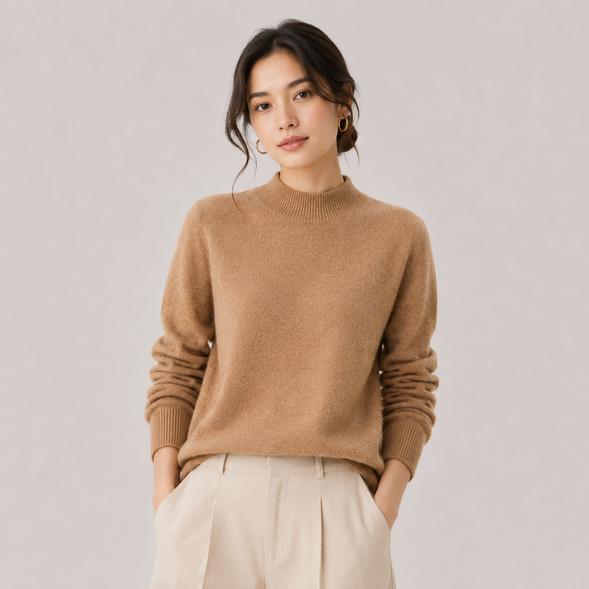 Pull Col Montant Effet Cachemire Femme Lise