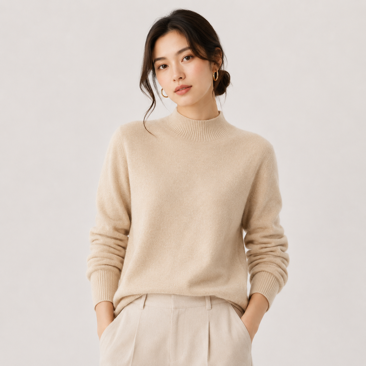 Pull Col Montant Effet Cachemire Femme Lise