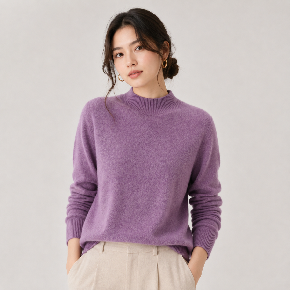 Pull Col Montant Effet Cachemire Femme Lise