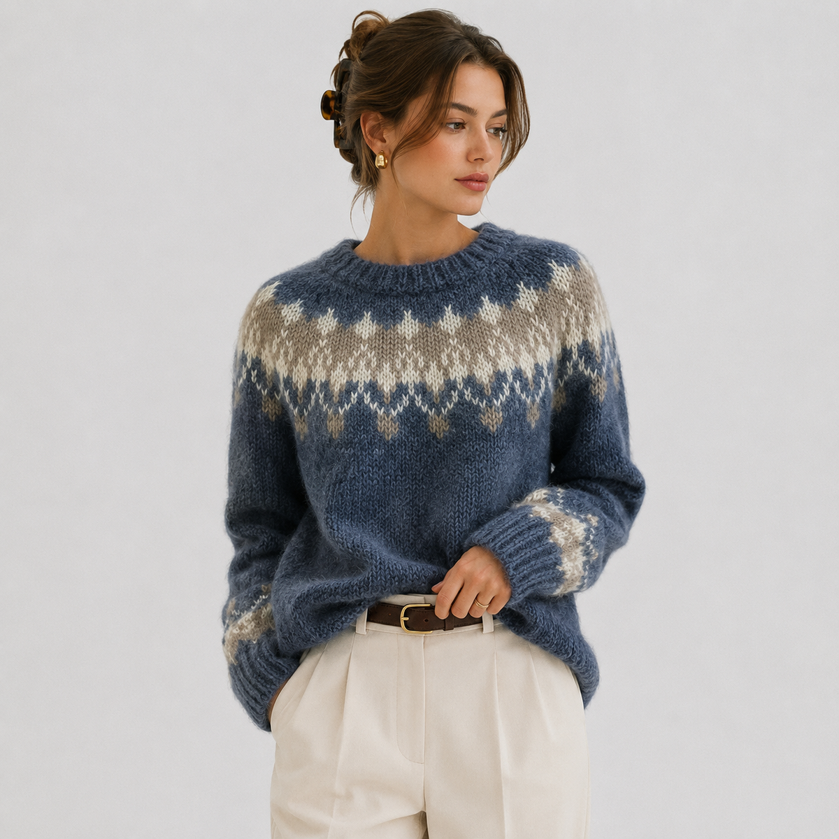 Pull Jacquard Norvégien Femme Solène