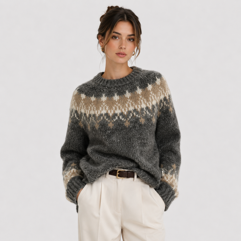 Pull Jacquard Norvégien Femme Solène